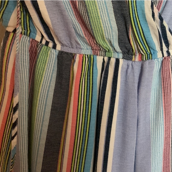 EUC 🔹️ Altar'd State Stripped Short Sleeve Multicolor Romper - Picture 3 of 4
